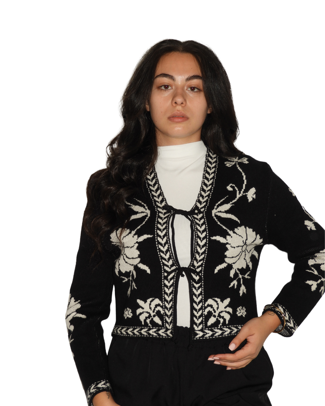 Cardigan fiocchetto