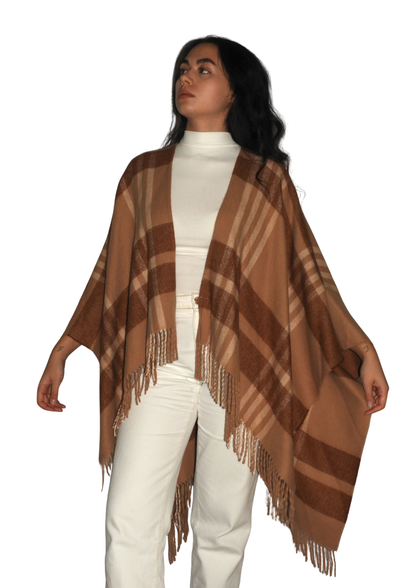 Maxi Poncho a quadri