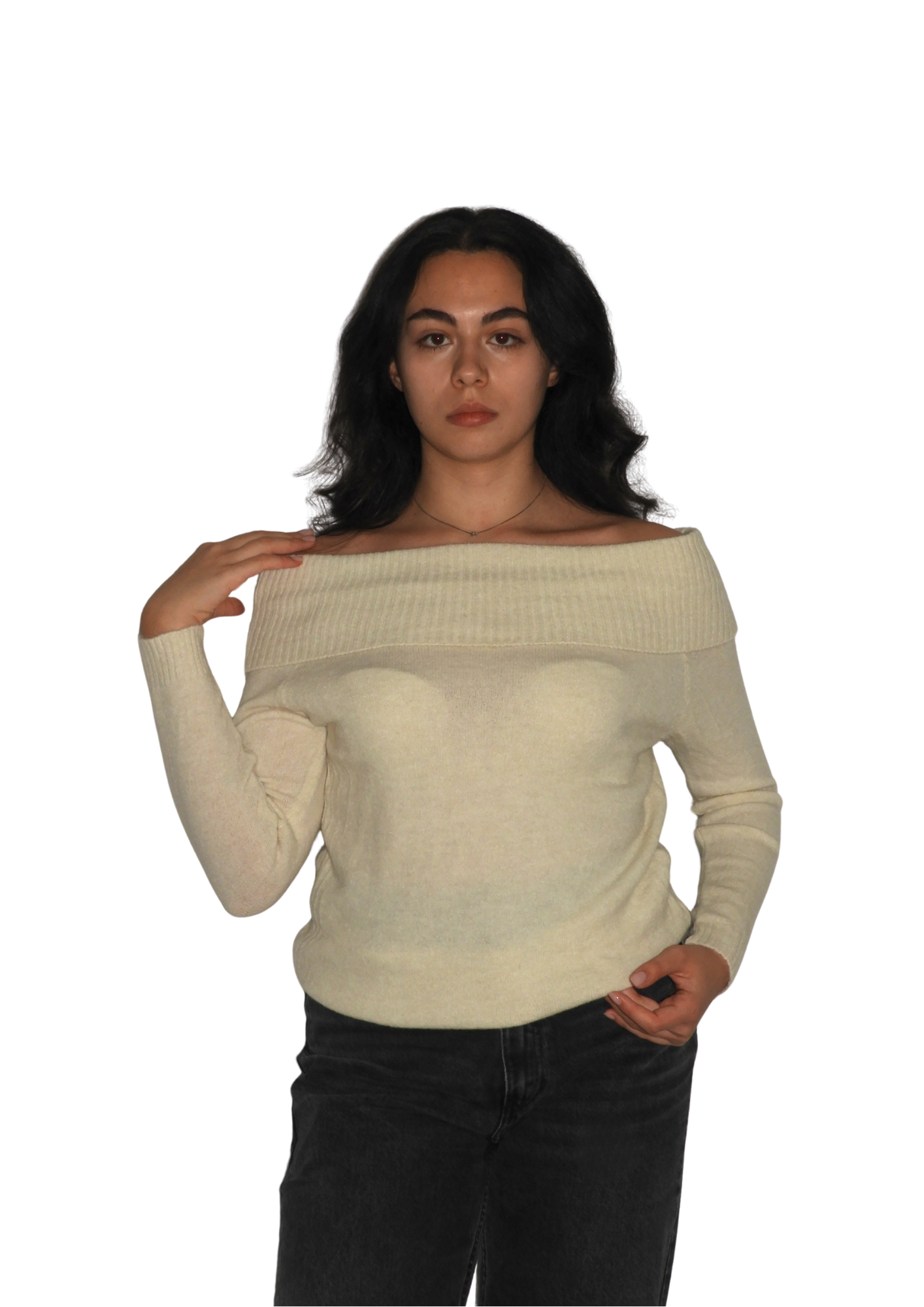 Maglione a spalle scoperte