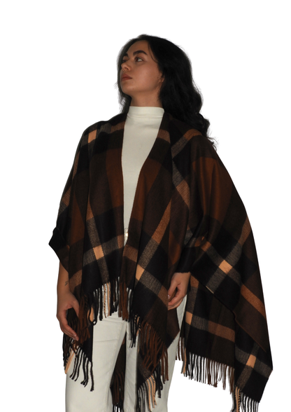 Maxi Poncho a quadri